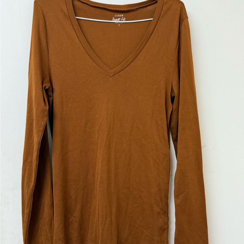 J. Crew Women's Brown V-Neck Blouse